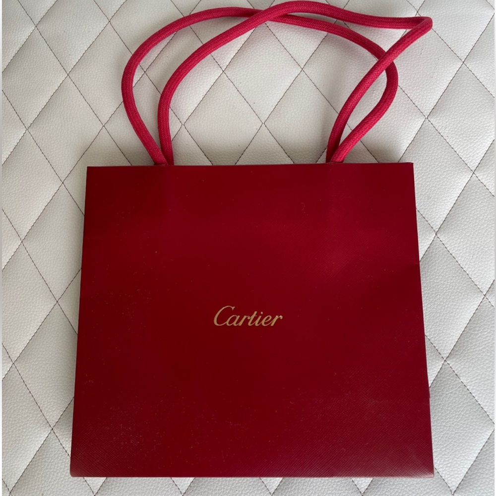 Cartier Red Gift/Shopping Bag with Gold Logo